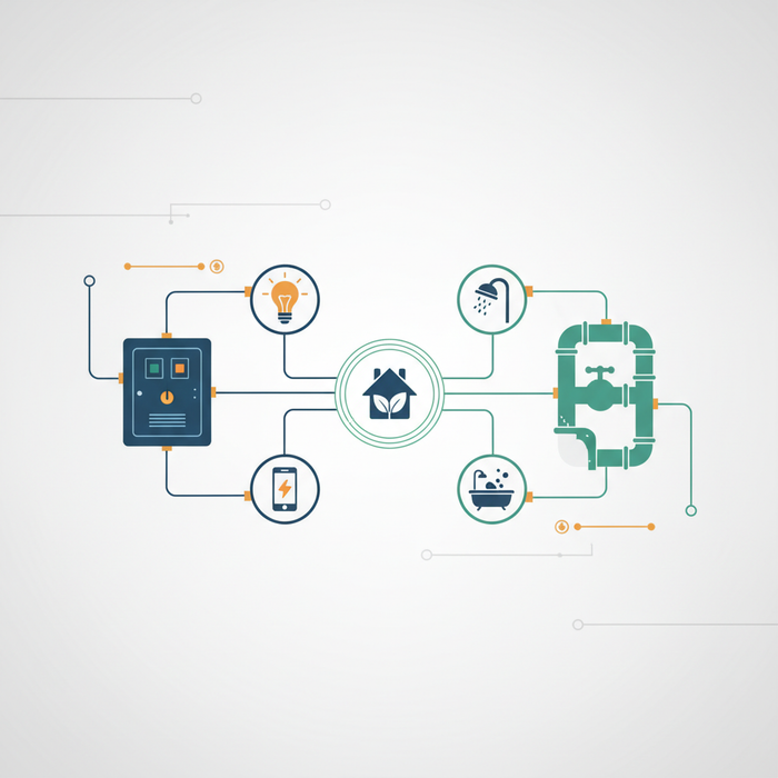Illustration for Essential Electrical and Plumbing for a Seamless Home Wellness Installation