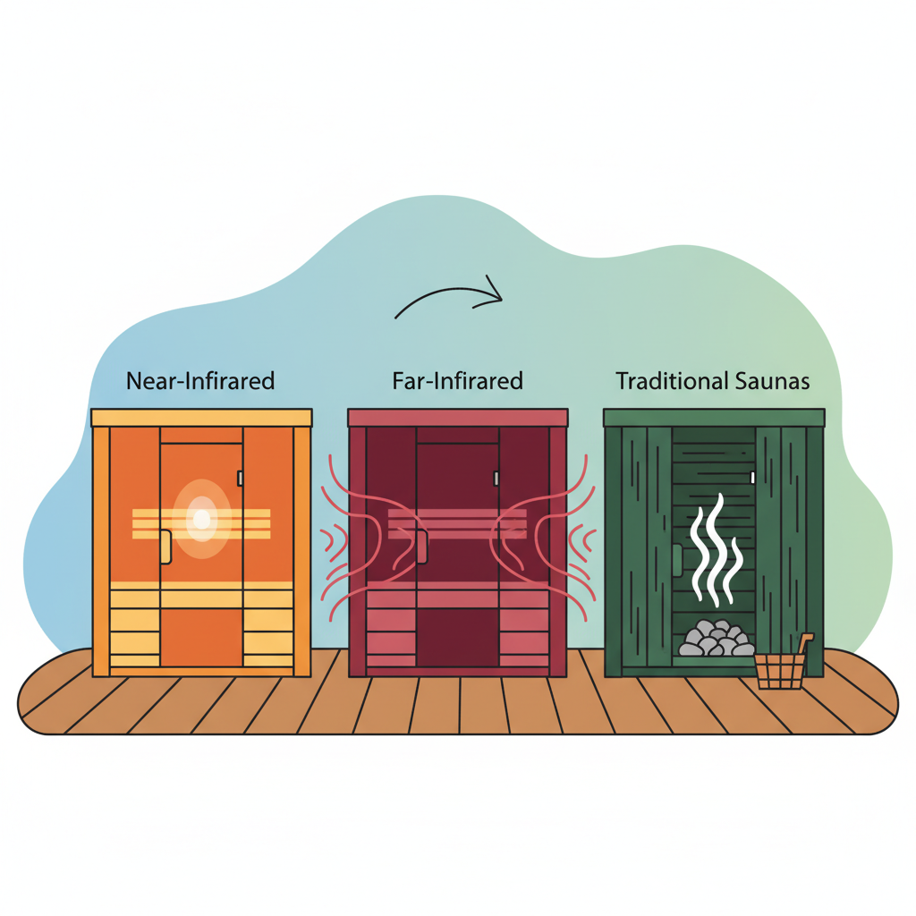 Illustration for Near-Infrared vs. Far-Infrared vs. Traditional Saunas: Choosing Your Ideal Home Wellness Experience