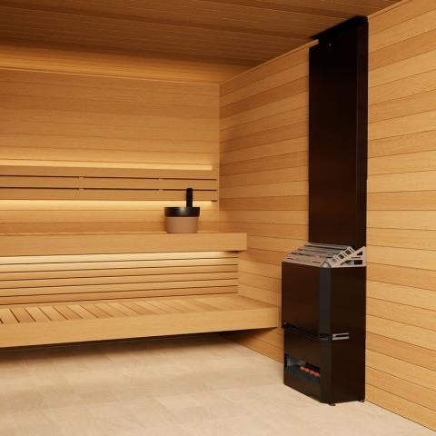 Saunum Air 7 Sauna Heater Package (6.4kW Black Heater + AirIQ Wi-Fi Control Unit + Stones)