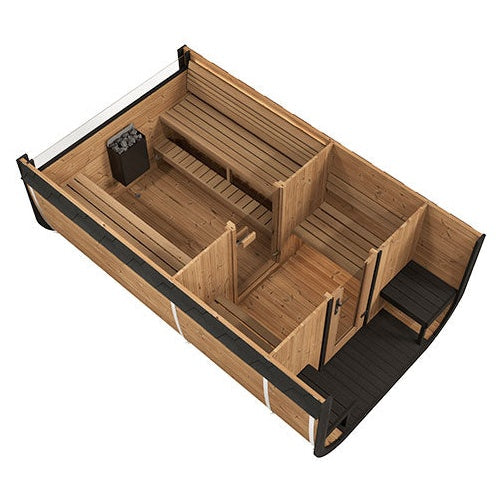 SaunaLife Cube Series CL12GCP Outdoor Sauna for 8 People