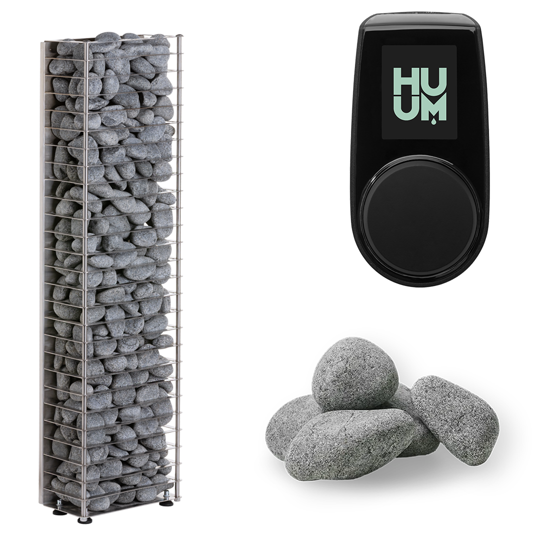 HUUM Cliff Mini 4 Sauna Heater Package (3.5kW Electric Heater + Control Unit + Stones)