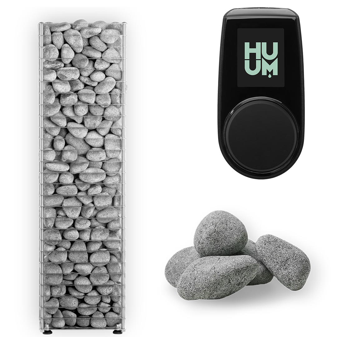 HUUM Cliff 9 Sauna Heater Package (9.0kW Electric Heater + Control Unit + Stones)