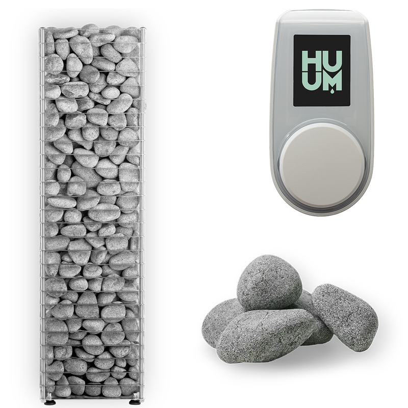 HUUM Cliff 9 Sauna Heater Package (9.0kW Electric Heater + Control Unit + Stones)