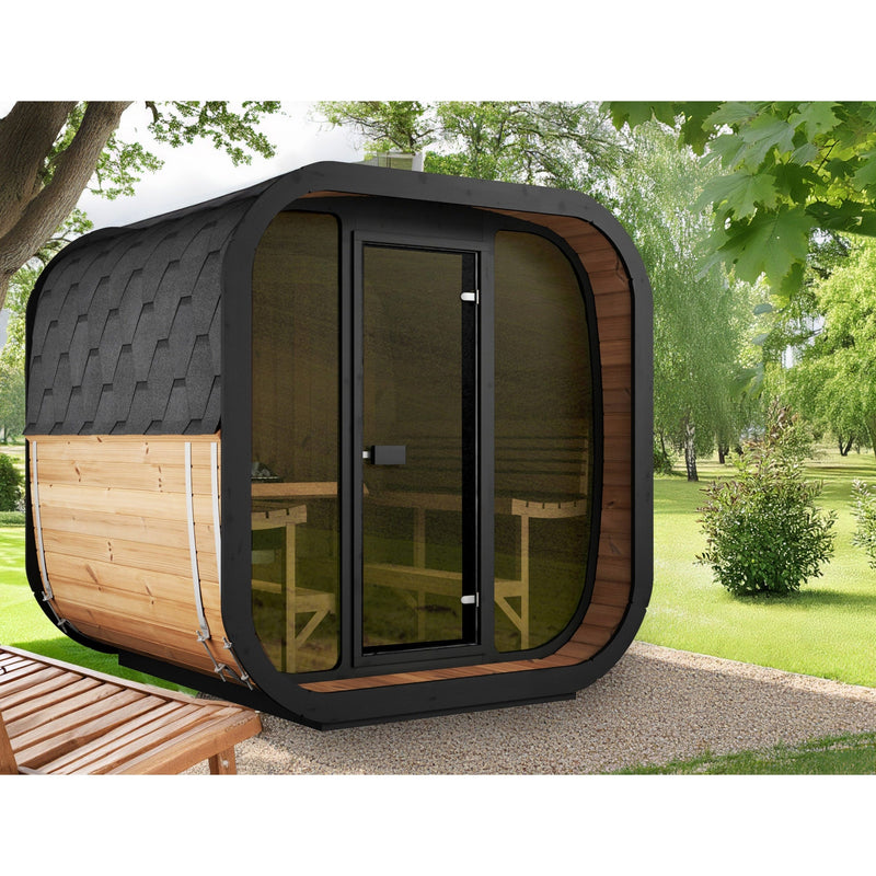 SaunaLife Cube Series CL7G Outdoor Sauna for 6 People