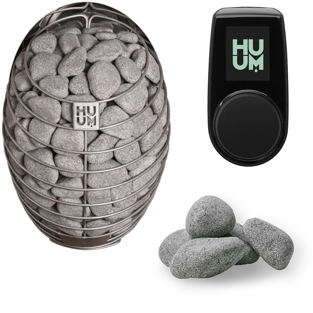 HUUM Drop 7.5 Sauna Heater Package (7.5kW Electric Heater + Control Unit + Stones)