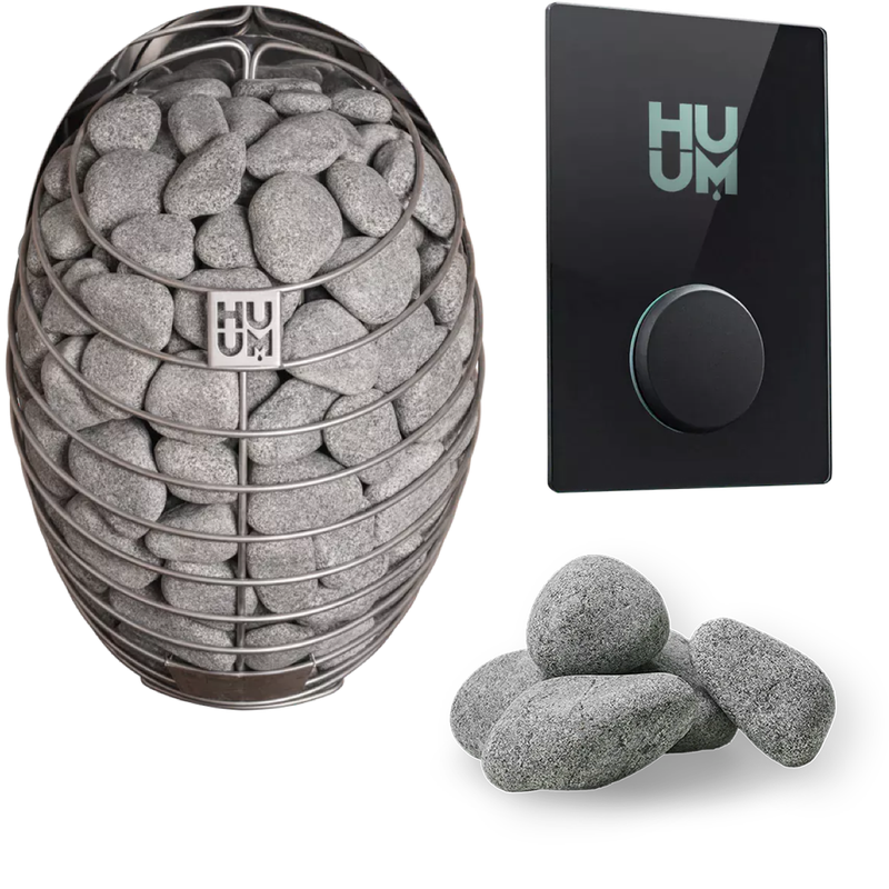 HUUM Drop 6 Sauna Heater Package (6.0kW Electric Heater + Control Unit + Stones)