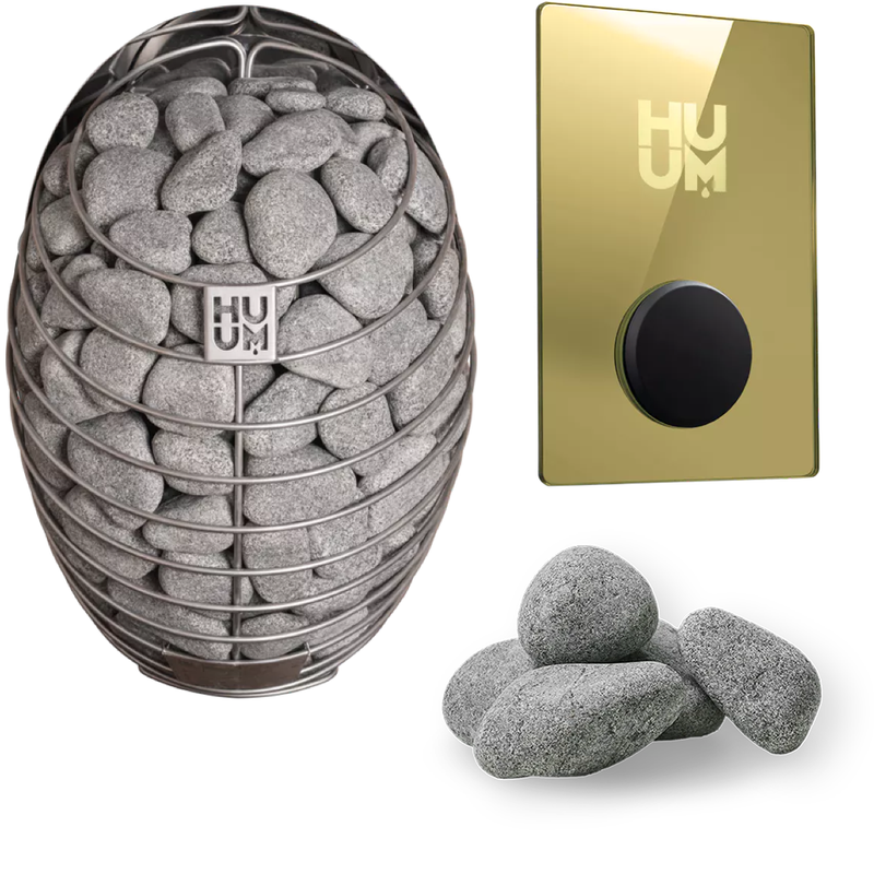 HUUM Drop 9 Sauna Heater Package (9.0kW Electric Heater + Control Unit + Stones)
