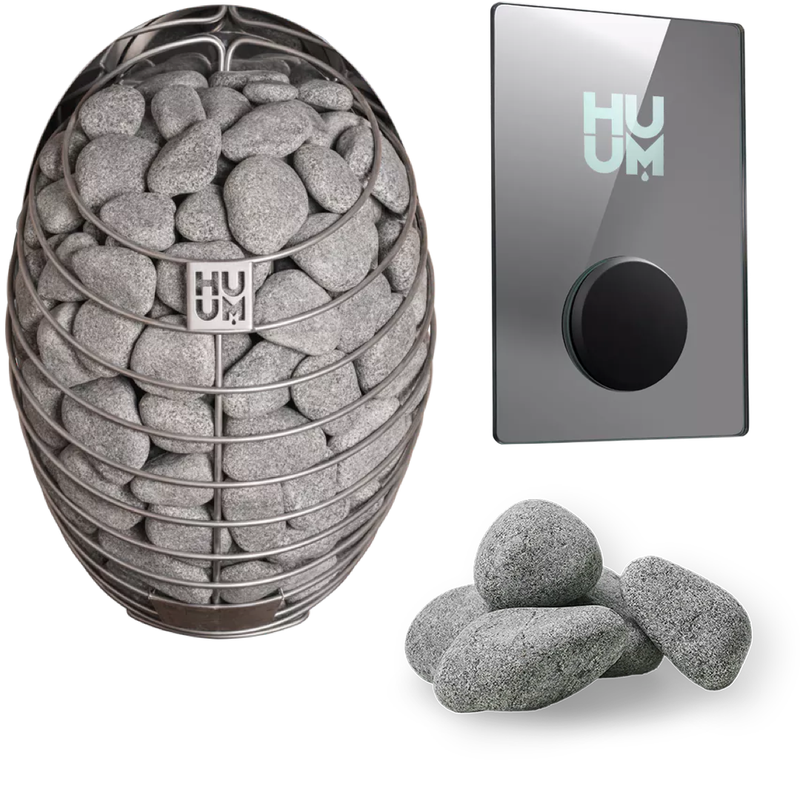 HUUM Drop 9 Sauna Heater Package (9.0kW Electric Heater + Control Unit + Stones)