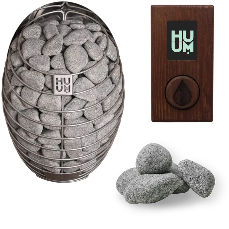 HUUM Drop 6 Sauna Heater Package (6.0kW Electric Heater + Control Unit + Stones)