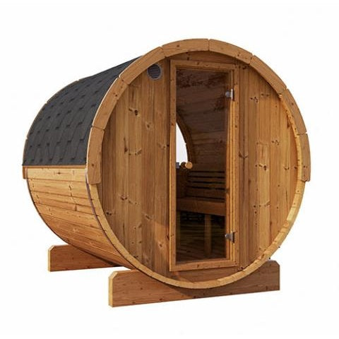 SaunaLife ERGO Series E8W Outdoor Barrel Sauna for 6 People (With Rear Window)