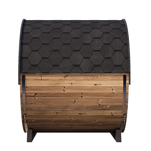 SaunaLife ERGO Elegance Series EE8G Outdoor Barrel Sauna for 6 People (With All-Glass Front)