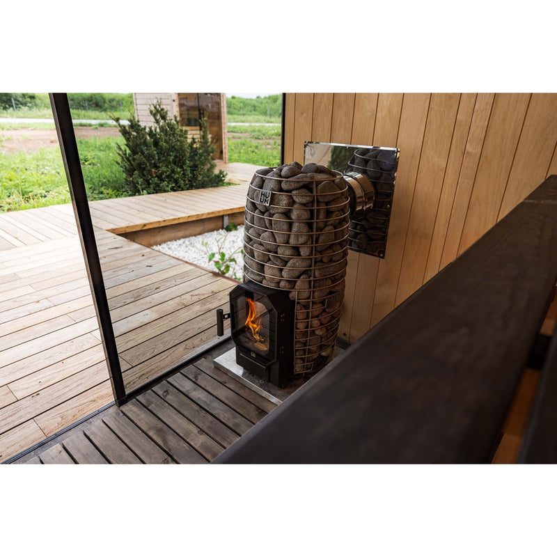 HUUM Hive Flow Mini LS Wood-Burning Sauna Stove w/ Firebox Extension (8.5kW)