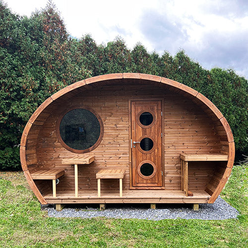 SaunaLife Garden Series G11 Outdoor Sauna for 8 People (With Front Porch)