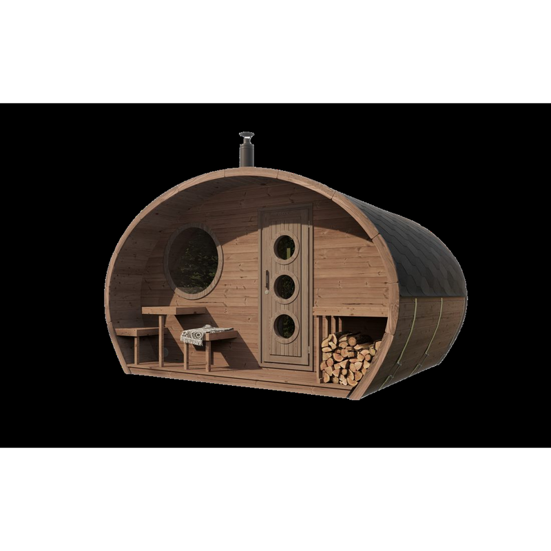 SaunaLife Garden Series G11 Outdoor Sauna for 8 People (With Front Porch)