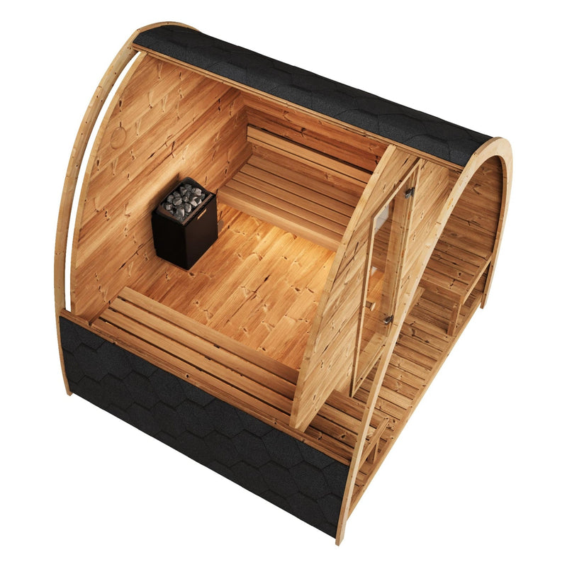 SaunaLife Garden Series G3 Outdoor Sauna for 6 People (With Front Porch)