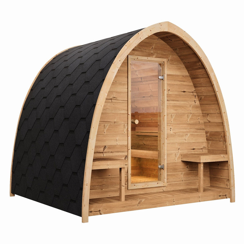 SaunaLife Garden Series G3 Outdoor Sauna for 6 People (With Front Porch)