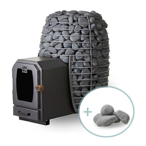HUUM Hive Wood 17 LS Sauna Stove Package (17.0kW Wood Stove + Firebox Extension + Stones)