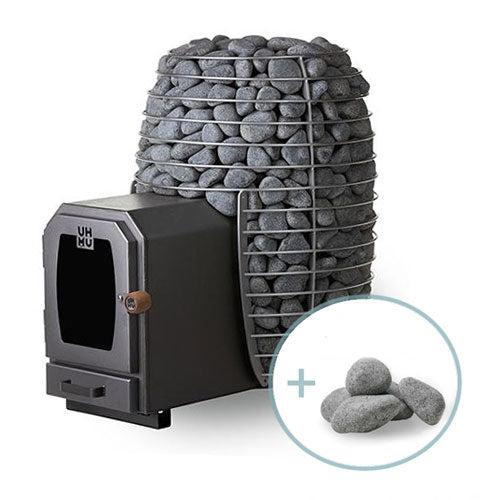 HUUM Hive Wood 17 LS Sauna Stove Package (17.0kW Wood-Burning Stove + Firebox Extension + Stones)