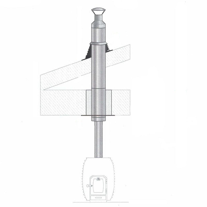 Sauna Barrel Wood Stove Chimney Kit