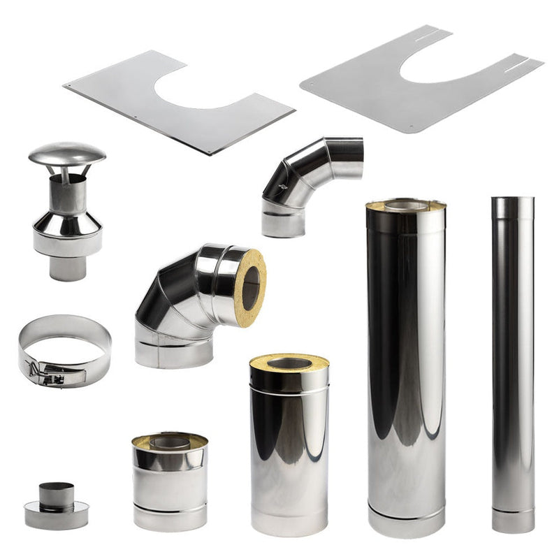 Sauna Wood Stove Chimney Set, Thru-Wall
