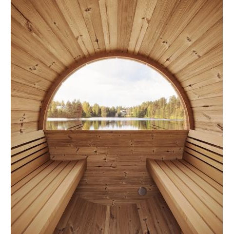 SaunaLife ERGO Series E8W Outdoor Barrel Sauna for 6 People (With Rear Window)