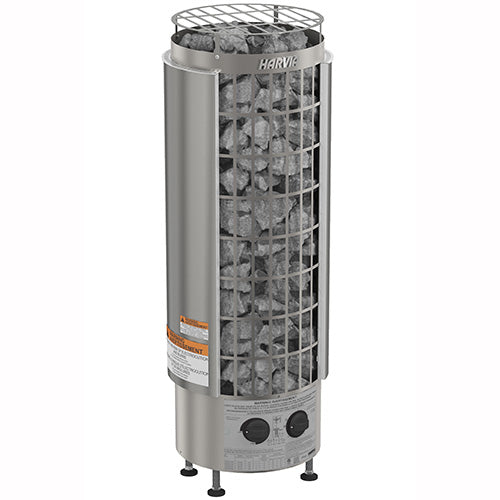 Harvia Cilindro PC80 Stainless Steel Sauna Heater With Built-In Controls (8.0kW)