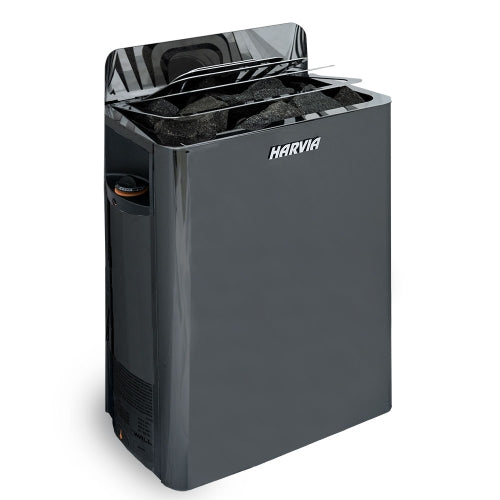 Harvia The Wall Series SW80 Sauna Heater With Built-In Controls (8.0kW - Black Stainless Steel)