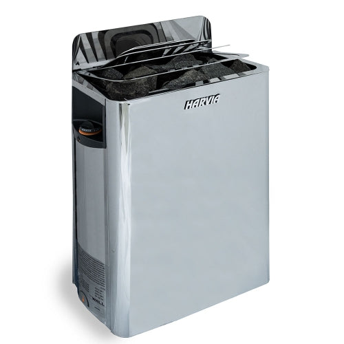 Harvia The Wall Series SWS60 Sauna Heater Package (6.0kW Stainless Steel Heater w/ Built-In Controls + Stones)