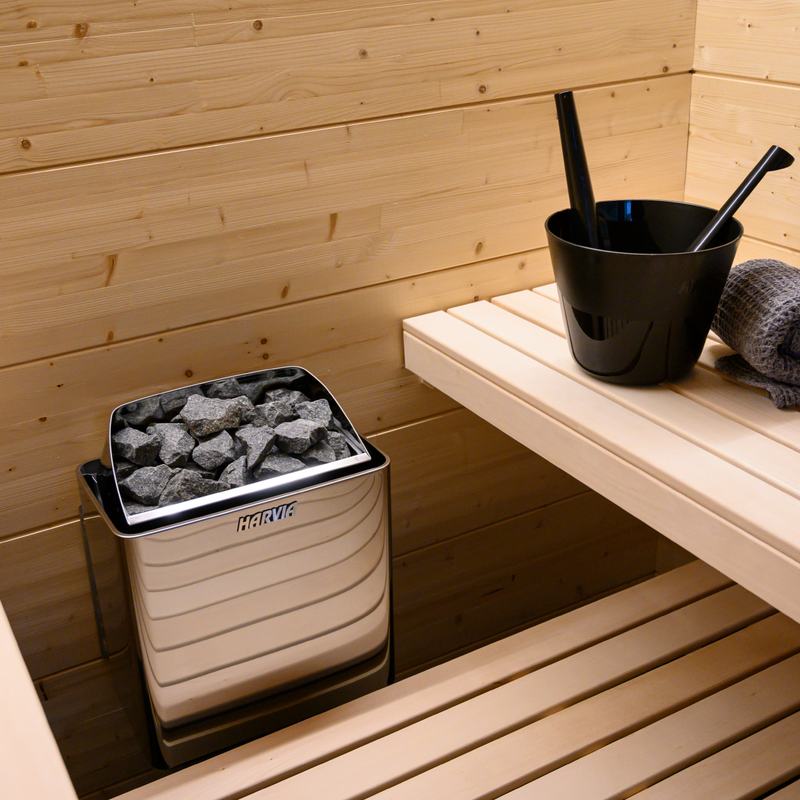 Harvia KIP60W Sauna Heater Package (6.0kW Stainless Steel 240V Heater + Control Unit + Stones)