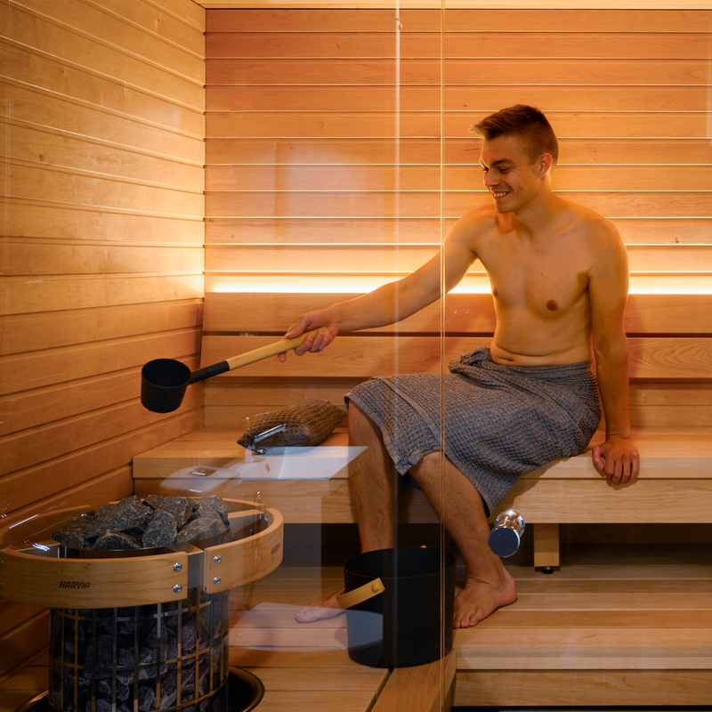 Harvia Cilindro PC110E Sauna Heater Package (10.5kW Stainless Steel Heater + Control Unit + Stones)