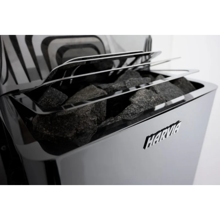 Harvia The Wall Series SW80 Sauna Heater w/ Built-In Controls (8.0kW - 240V - Black Stainless Steel)