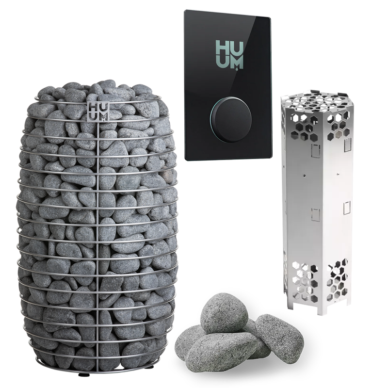 HUUM Hive Mini 9 Sauna Heater Package (9.0kW Heater + Control Unit + Stones)