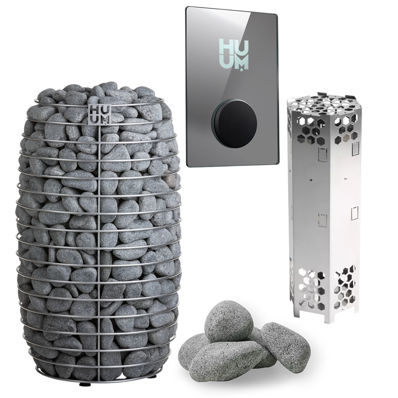 HUUM Hive Mini 9 Sauna Heater Package (9.0kW Heater + Control Unit + Stones)