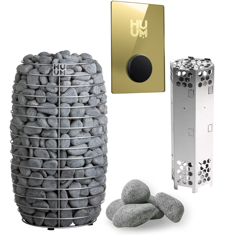 HUUM Hive Mini 9 Sauna Heater Package (9.0kW Heater + Control Unit + Stones)