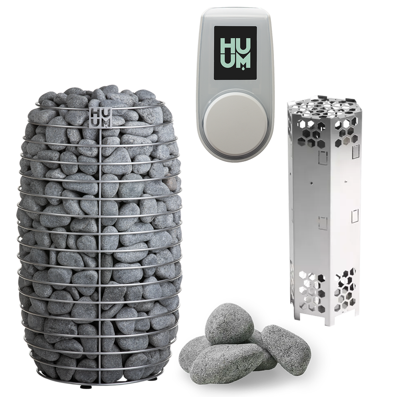 HUUM Hive Mini 9 Sauna Heater Package (9.0kW Heater + Control Unit + Stones)