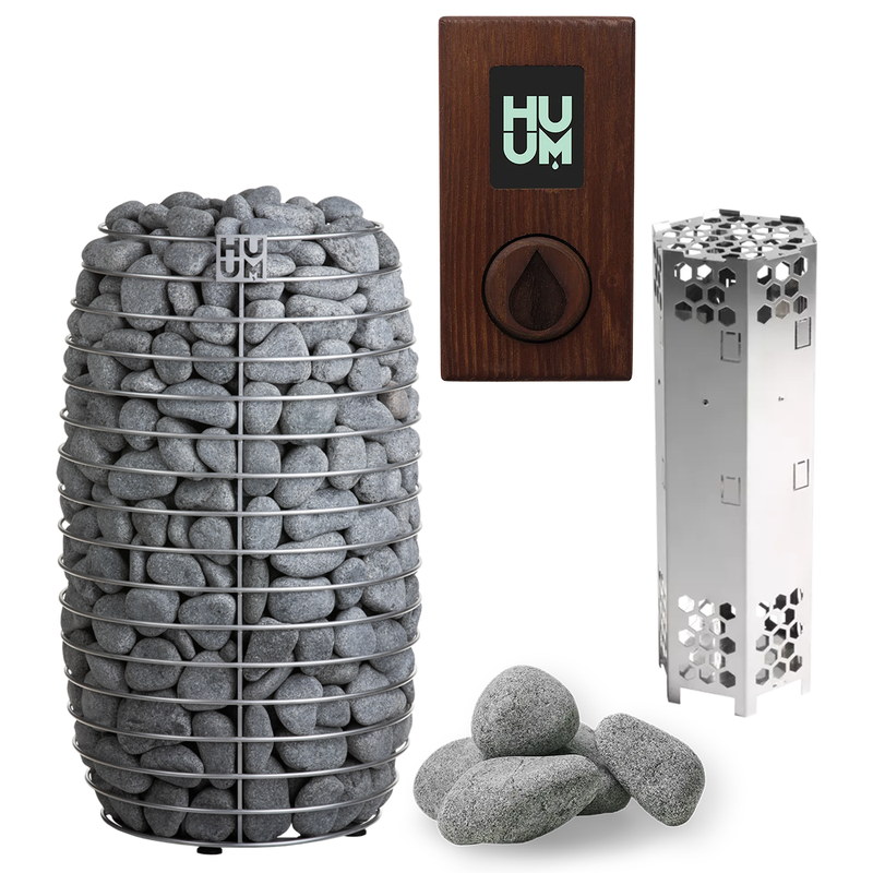 HUUM Hive Mini 9 Sauna Heater Package (9.0kW Heater + Control Unit + Stones)