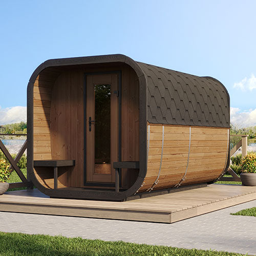 SaunaLife Cube Series CL12GCP Outdoor Sauna for 8 People