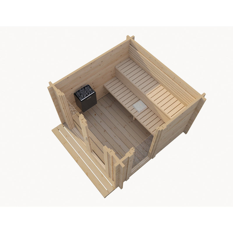 SaunaLife Garden Series G4 Outdoor Sauna for 6 People (With 2 Large Windows)