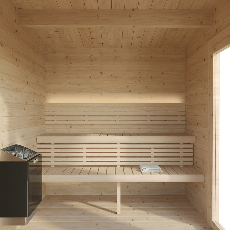 SaunaLife Garden Series G4 Outdoor Sauna for 6 People (With 2 Large Windows)