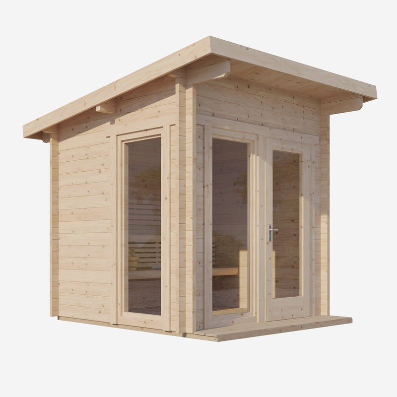 SaunaLife Garden Series G4 Outdoor Sauna for 6 People (With 2 Large Windows)