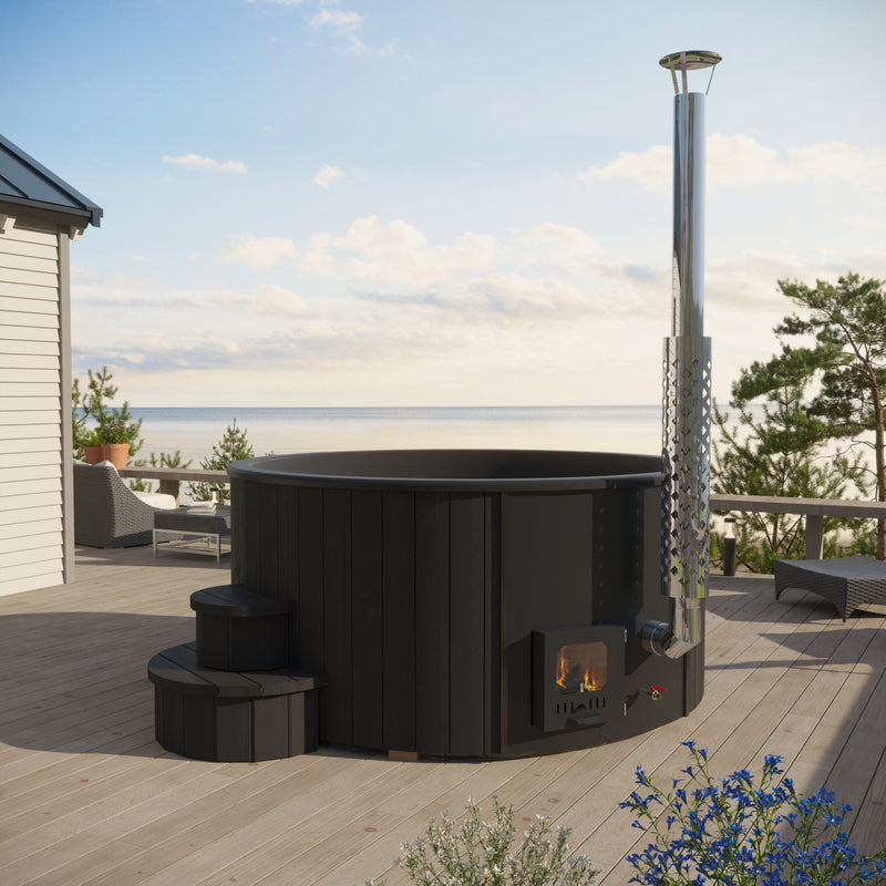SaunaLife Soak Series S4B Wood-Fired Hot Tub (Black)
