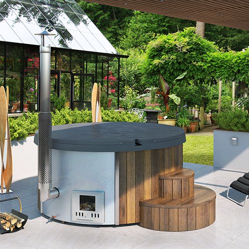 SaunaLife Soak Series S4N Wood-Fired Hot Tub (Natural)