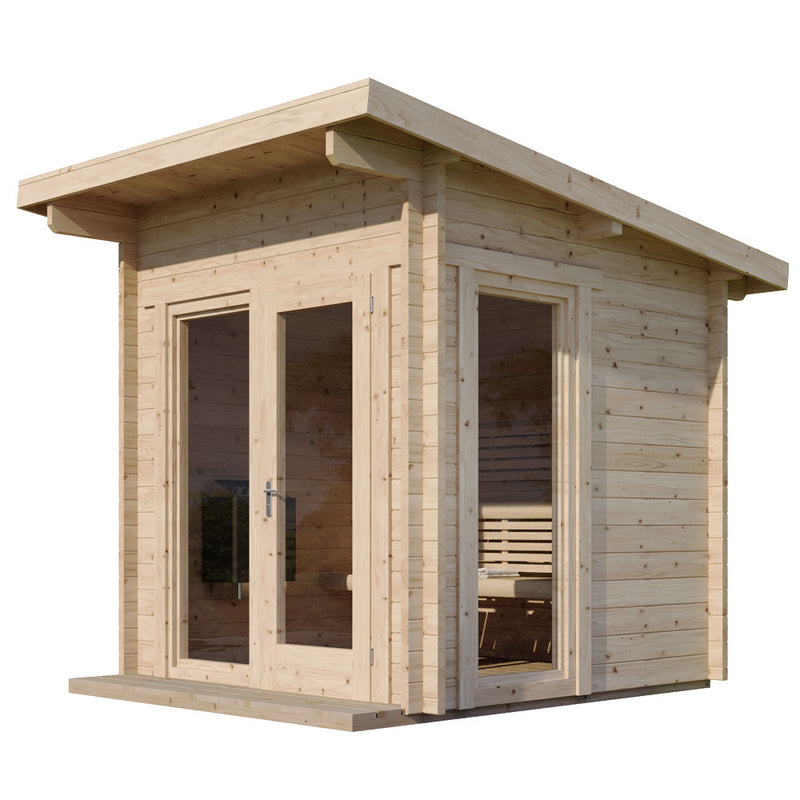 SaunaLife Garden Series G4 Outdoor Sauna for 6 People (With 2 Large Windows)