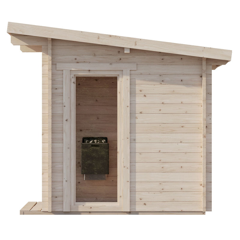 SaunaLife Garden Series G4 Outdoor Sauna for 6 People (With 2 Large Windows)
