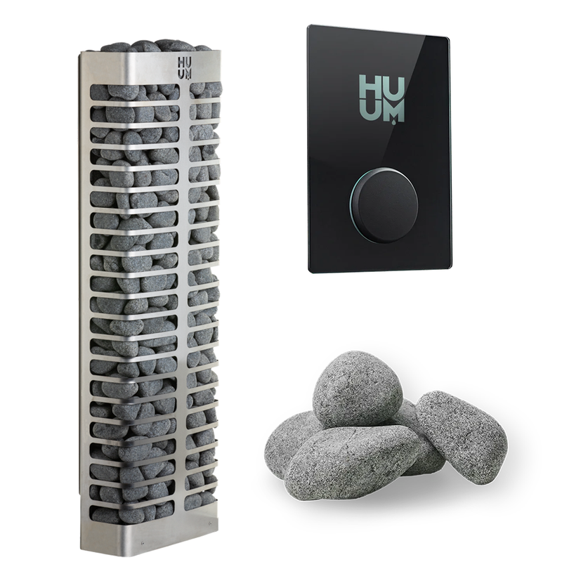HUUM Steel Mini 4 Sauna Heater Package (3.5kW Heater + Control Unit + Stones)