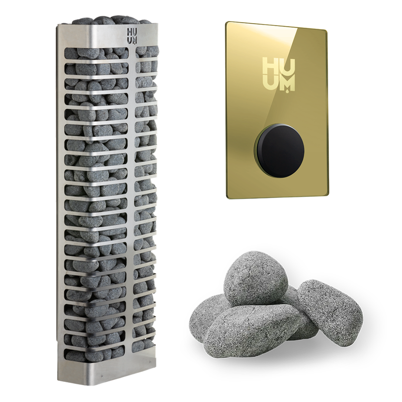 HUUM Steel Mini 4 Sauna Heater Package (3.5kW Heater + Control Unit + Stones)