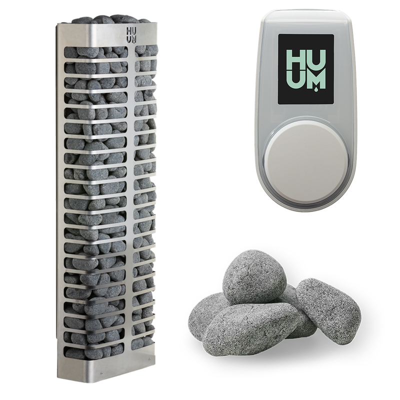 HUUM Steel Mini 4 Sauna Heater Package (3.5kW Heater + Control Unit + Stones)