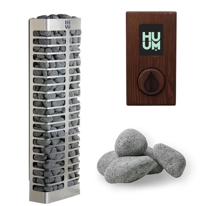 HUUM Steel Mini 4 Sauna Heater Package (3.5kW Heater + Control Unit + Stones)