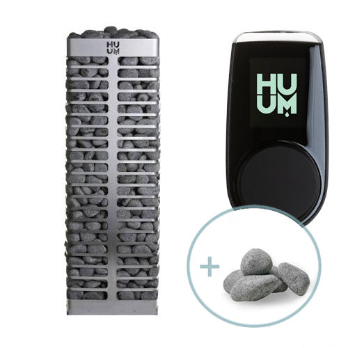 HUUM Steel 6 Sauna Heater Package (6.0kW Electric Heater + Control Unit + Stones)