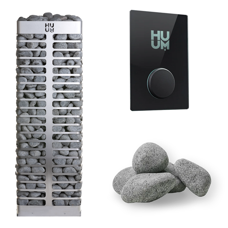 HUUM Steel 9 Sauna Heater Package (9.0kW Electric Heater + Control Unit + Stones)